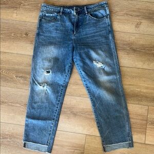 Lucky Brand Blue Cropped Distressed Jeans